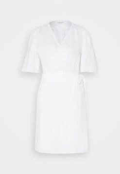 Marc O'Polo Wrap Style Flared Sleeve Short - Jurk - White -Marc O'Polo b3bbfb871a4e4b0c9b90c991c07109eb
