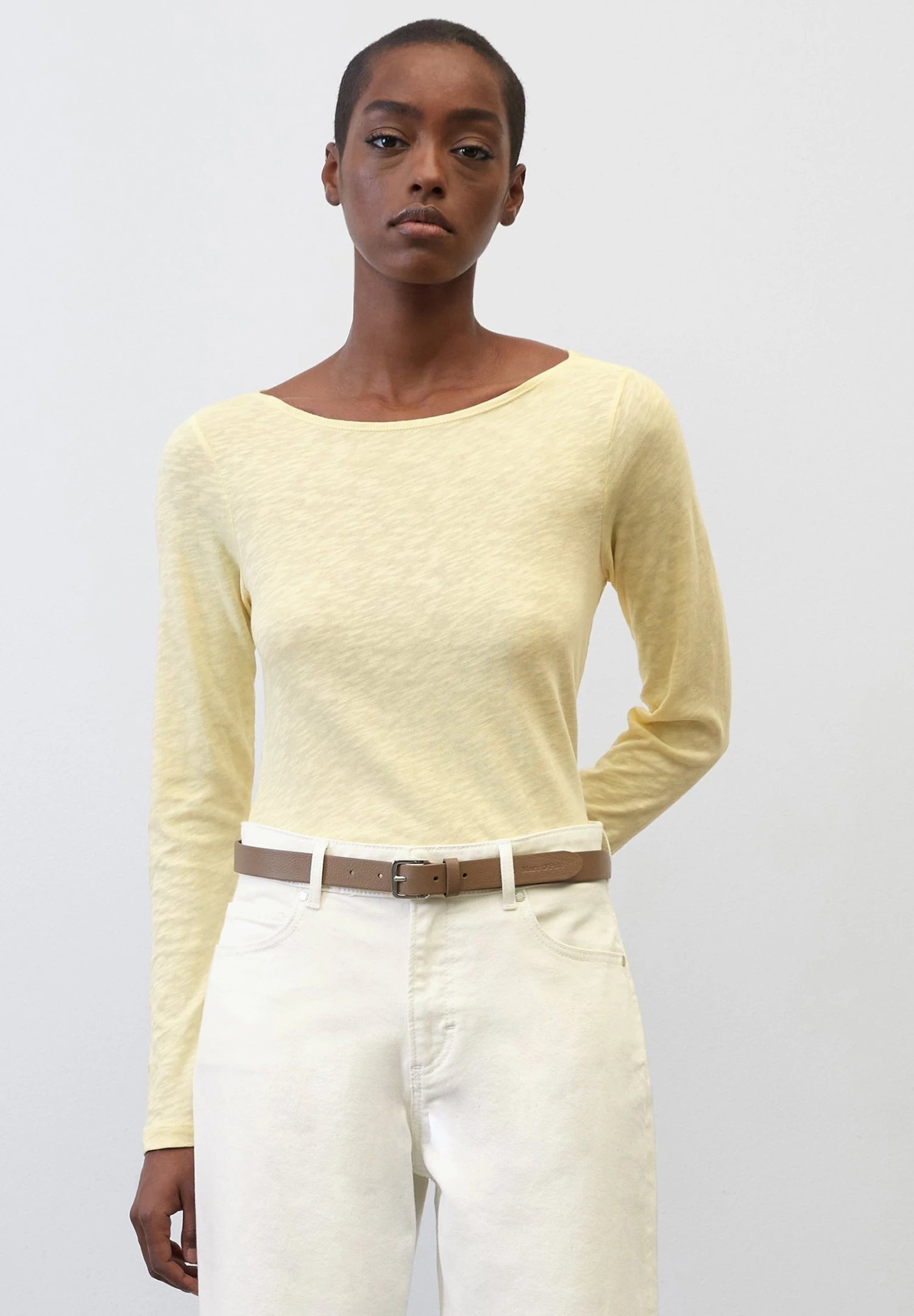 Marc O'Polo Long Sleeve Boat Neck - Longsleeve - Pale Sunflower 3 Marc O'Polo Long Sleeve Boat Neck - Longsleeve - Pale Sunflower