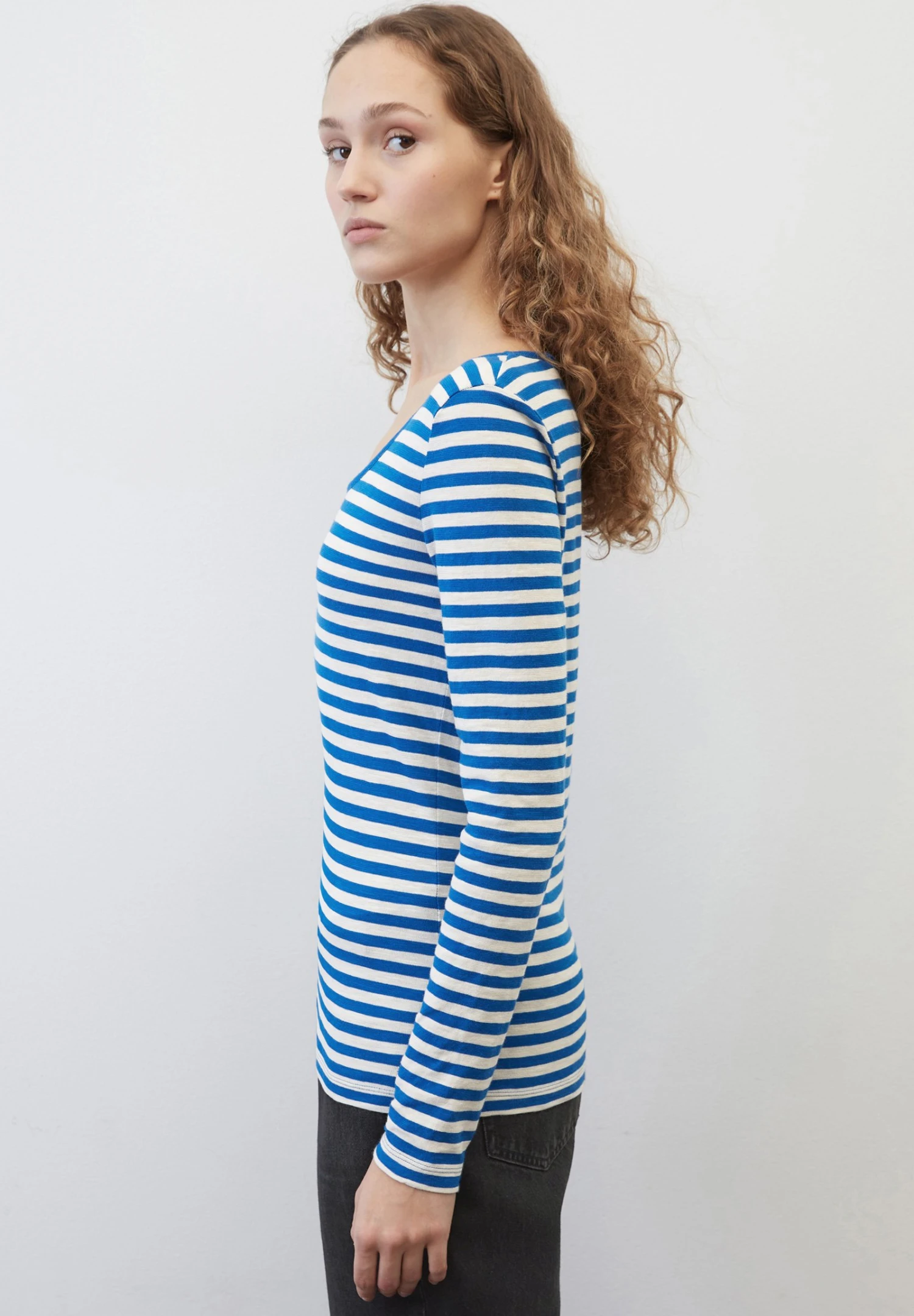 Marc O'Polo Ringel Slub - Longsleeve - Multi Vibrant Blue 7 Marc O'Polo Ringel Slub - Longsleeve - Multi Vibrant Blue - Afbeelding 5