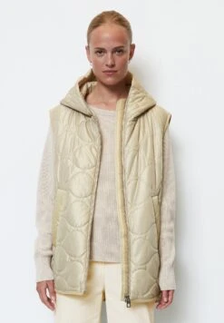 Marc O'Polo Onion Quilting Padded Side Slits Fixed Hood Patch - Bodywarmer - Jonesboro Cream