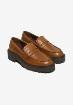 Marc O'Polo Penny-Loafer Aus Edlem - Plateaupumps - Cognac -Marc O'Polo b9cbbade0a40496da989a5015f7c313c