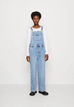 Marc O'Polo DENIM Dungaree Relaxed Fit Low Crotch Loose Leg Regular - Tuinbroek - Multi/Authentic Worn Light Blue