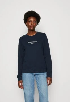 Marc O'Polo DENIM Basic Fit Crew Neck Logo Embroidery - Sweater - Navy Teal