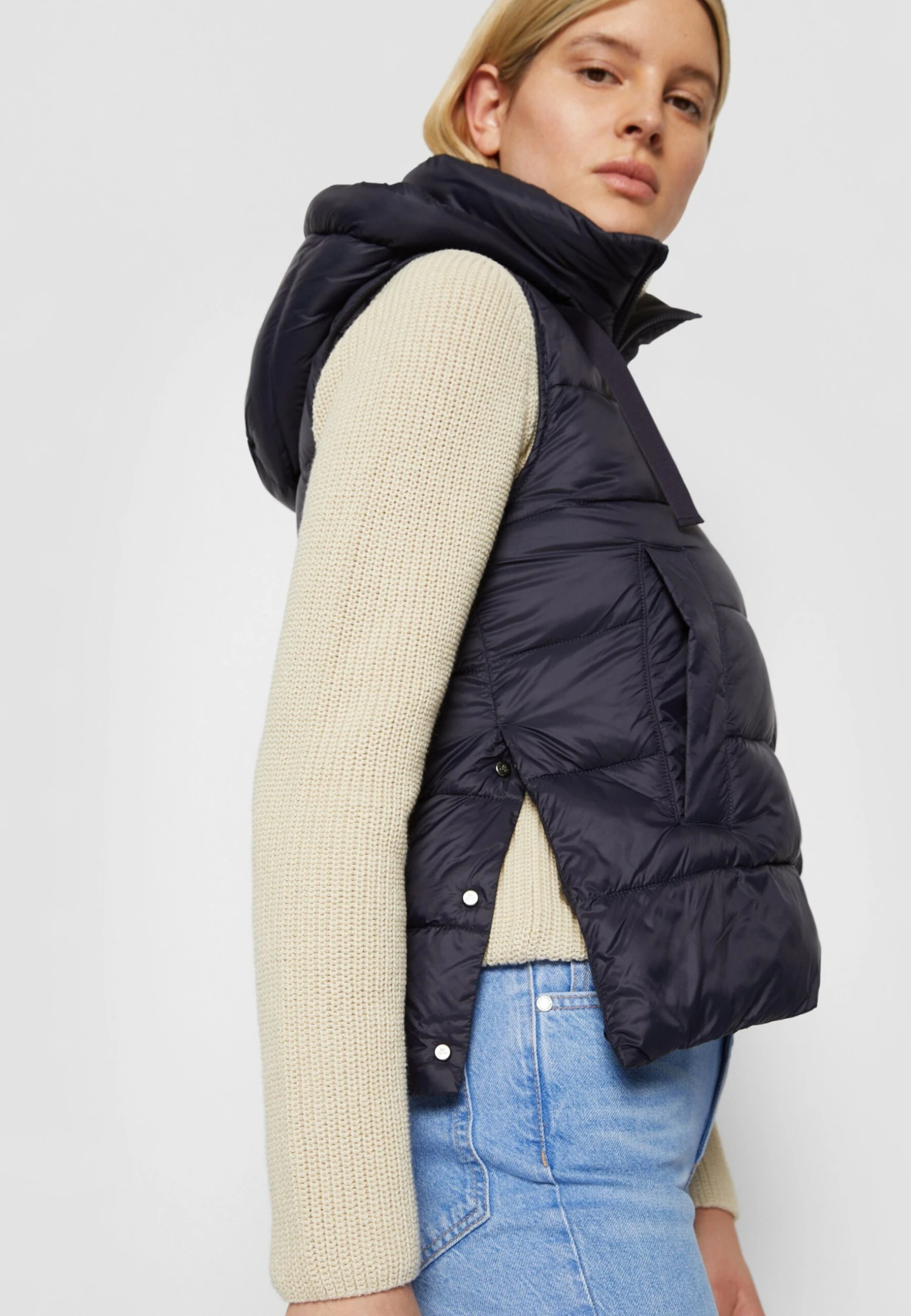 Marc O'Polo Vest Detachable Hood Welt Pockets Side - Bodywarmer - Midnight Blue 6 Marc O'Polo Vest Detachable Hood Welt Pockets Side - Bodywarmer - Midnight Blue - Afbeelding 4
