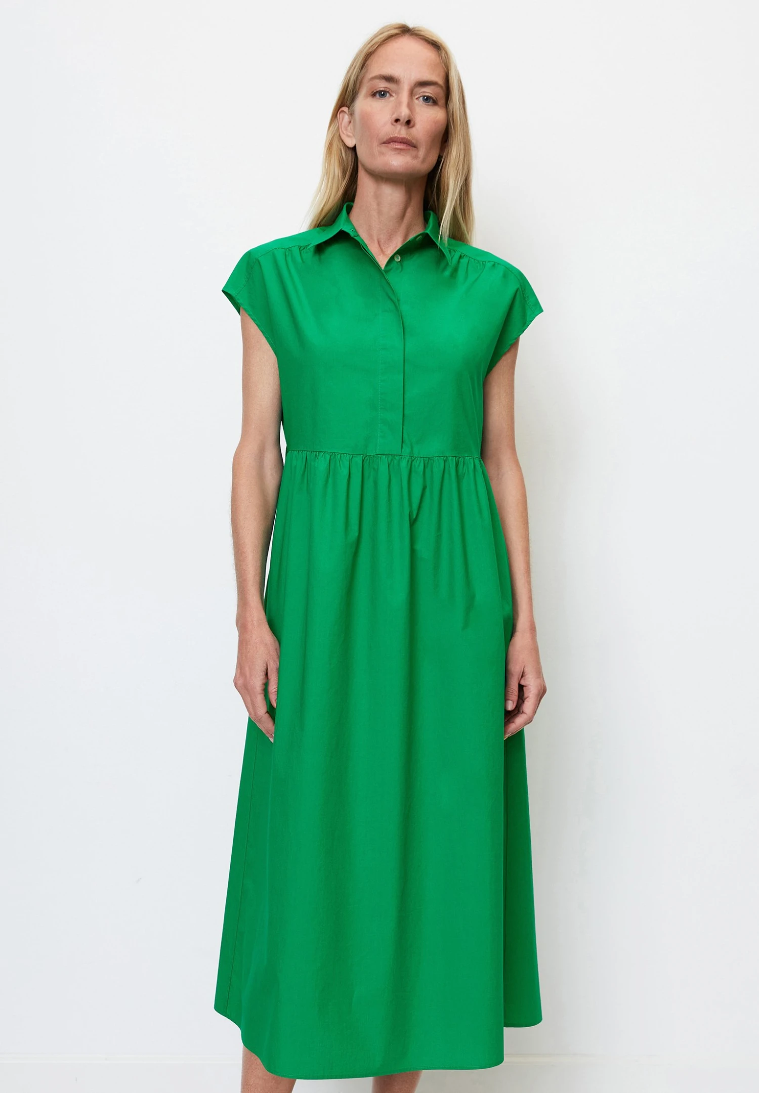 Marc O'Polo Volumen-Aus- Blousejurk - Vivid Green 3 Marc O'Polo Volumen-Aus- Blousejurk - Vivid Green