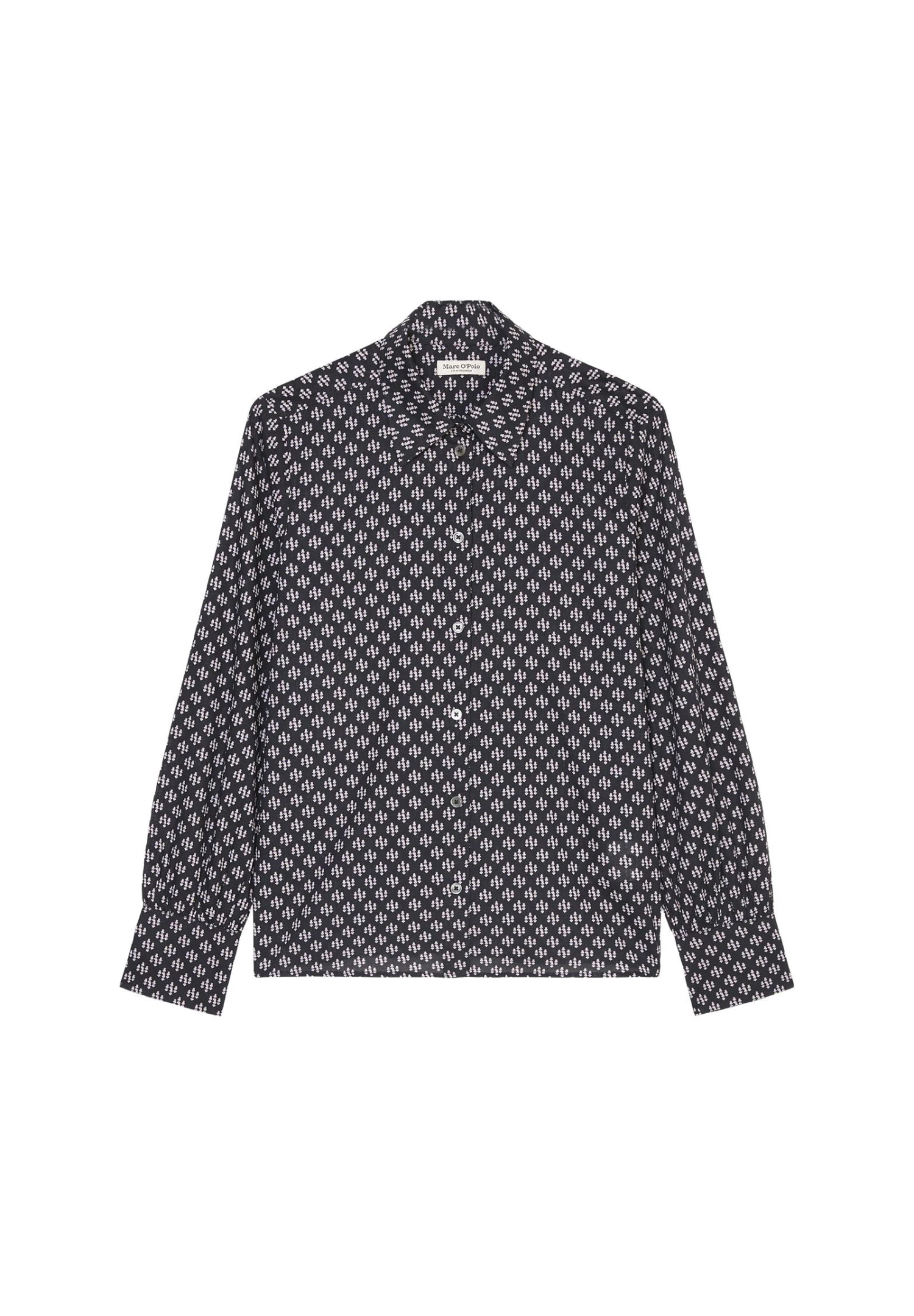 Marc O'Polo Langarm-Regular Mit Allover-Print Aus-To - Overhemdblouse - Black 8 Marc O'Polo Langarm-Regular Mit Allover-Print Aus-To - Overhemdblouse - Black - Afbeelding 6