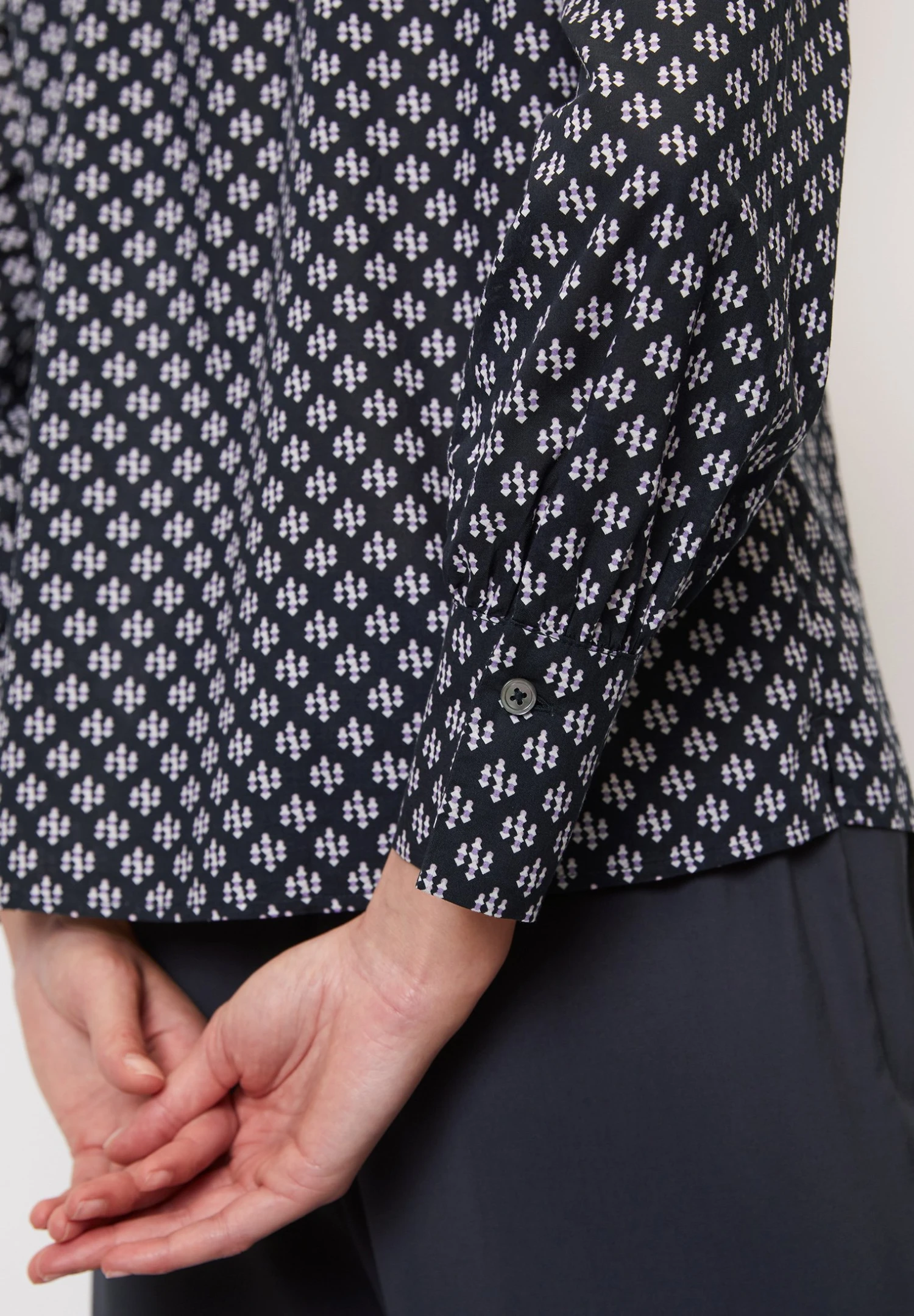 Marc O'Polo Langarm-Regular Mit Allover-Print Aus-To - Overhemdblouse - Black 6 Marc O'Polo Langarm-Regular Mit Allover-Print Aus-To - Overhemdblouse - Black - Afbeelding 4