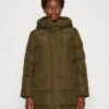 Marc O'Polo DENIM Midi Puffer Coat With Hood Welt Pockets Sideseam Slits - Winterjas - Slate Green -Marc O'Polo d6c6bb3e4efd45519c88f1c2f87bf692