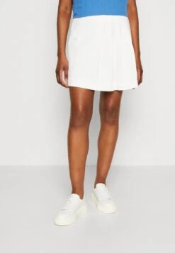 Marc O'Polo DENIM Skirt A-Shaped Fit Mini Length Mid Waist Pleated - Minirok - Clean Polar White