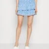 Marc O'Polo DENIM Skirt Elastic Waist Gathering Ruffle - Minirok - Multi/Mediterranean Blue