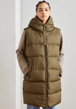 Marc O'Polo Long Fixed Hood Welt Pockets - Bodywarmer - Forest Floor