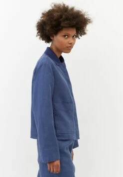Marc O'Polo Style, Hidden Placket, Attached Pockets, Coll - Lichte Jas - Noble Blue -Marc O'Polo dd41aa9b471f42449f234243b5fd0dc6