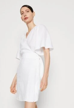 Marc O'Polo Wrap Style Flared Sleeve Short - Jurk - White -Marc O'Polo dfaf5b75e9934afd8cb6d4af140843a8