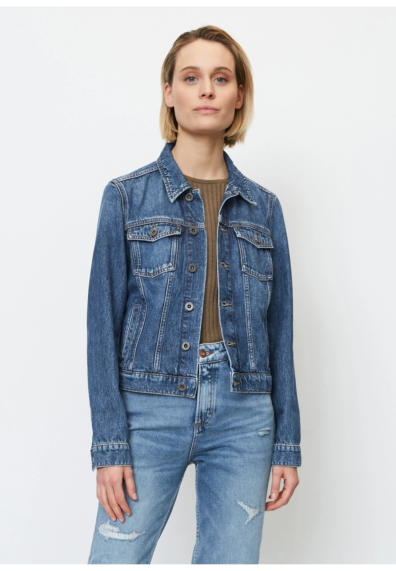 Marc O'Polo Klassische Regular Aus Organic - Spijkerjas - Vintage Dark Blue Wash 3 Marc O'Polo Klassische Regular Aus Organic - Spijkerjas - Vintage Dark Blue Wash