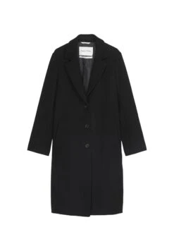 Marc O'Polo Blend Single Breasted Lapel Collar Lined Flap Poc - Mantel - Black -Marc O'Polo e7c7ed8476884f128543f96cadc4f982