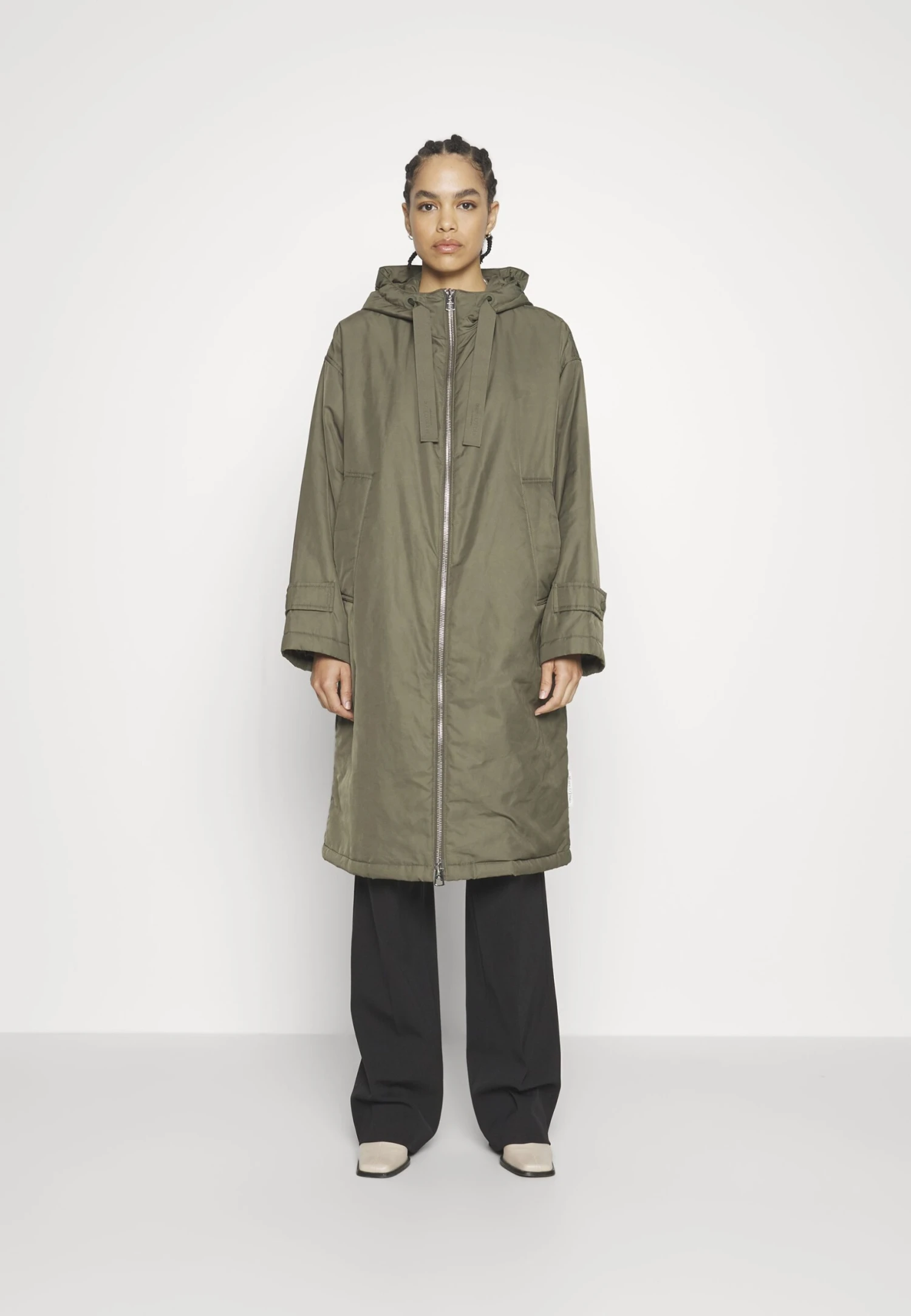 Marc O'Polo Coat Long Padded Fixed Hood Zipper Drawstring Waist - Parka - Olive Crop 6 Marc O'Polo Coat Long Padded Fixed Hood Zipper Drawstring Waist - Parka - Olive Crop - Afbeelding 4