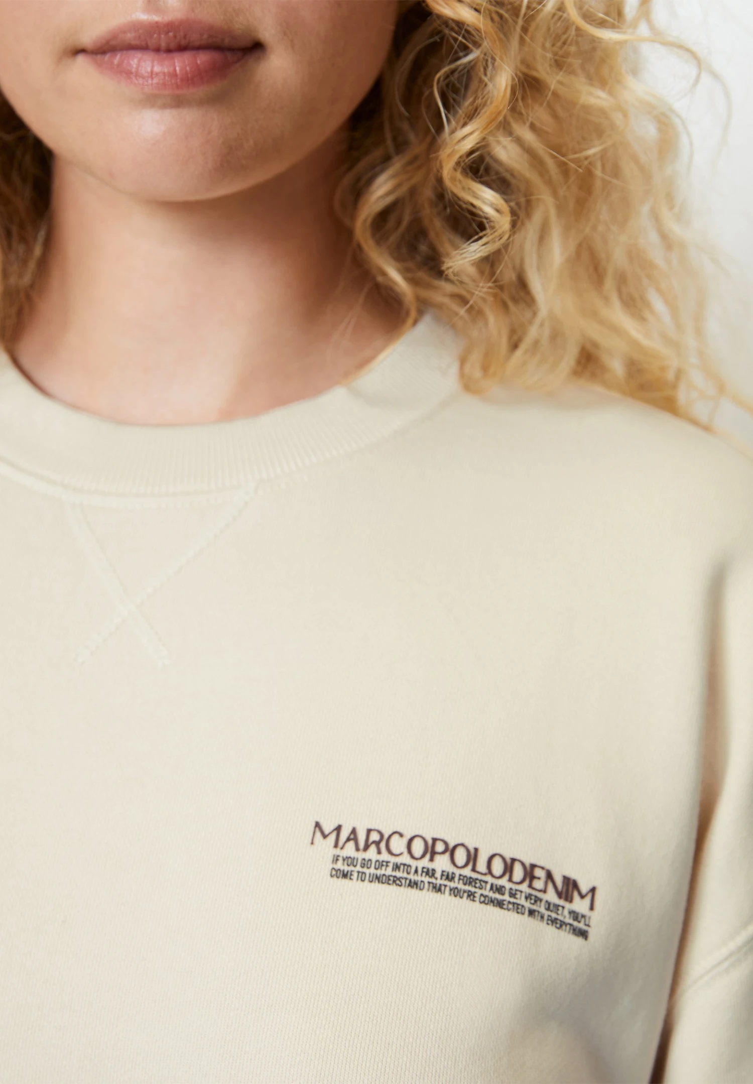 Marc O'Polo DENIM With Wide Sleeves Crewneck Artwork - Sweater - White Blush 6 Marc O'Polo DENIM With Wide Sleeves Crewneck Artwork - Sweater - White Blush - Afbeelding 4