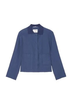 Marc O'Polo Style, Hidden Placket, Attached Pockets, Coll - Lichte Jas - Noble Blue -Marc O'Polo f192d07177f84d49aea5acb63a72e7b4