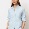 Marc O'Polo Popeline Regular Aus Stretchigem- Overhemdblouse - Light Blue -Marc O'Polo f31d7140dc594f579e3e58918fa1f120