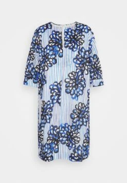 Marc O'Polo 15 Marc O'Polo Beach Dress Short Length Round Neck With Slit - Strandaccessoire - Blue/White