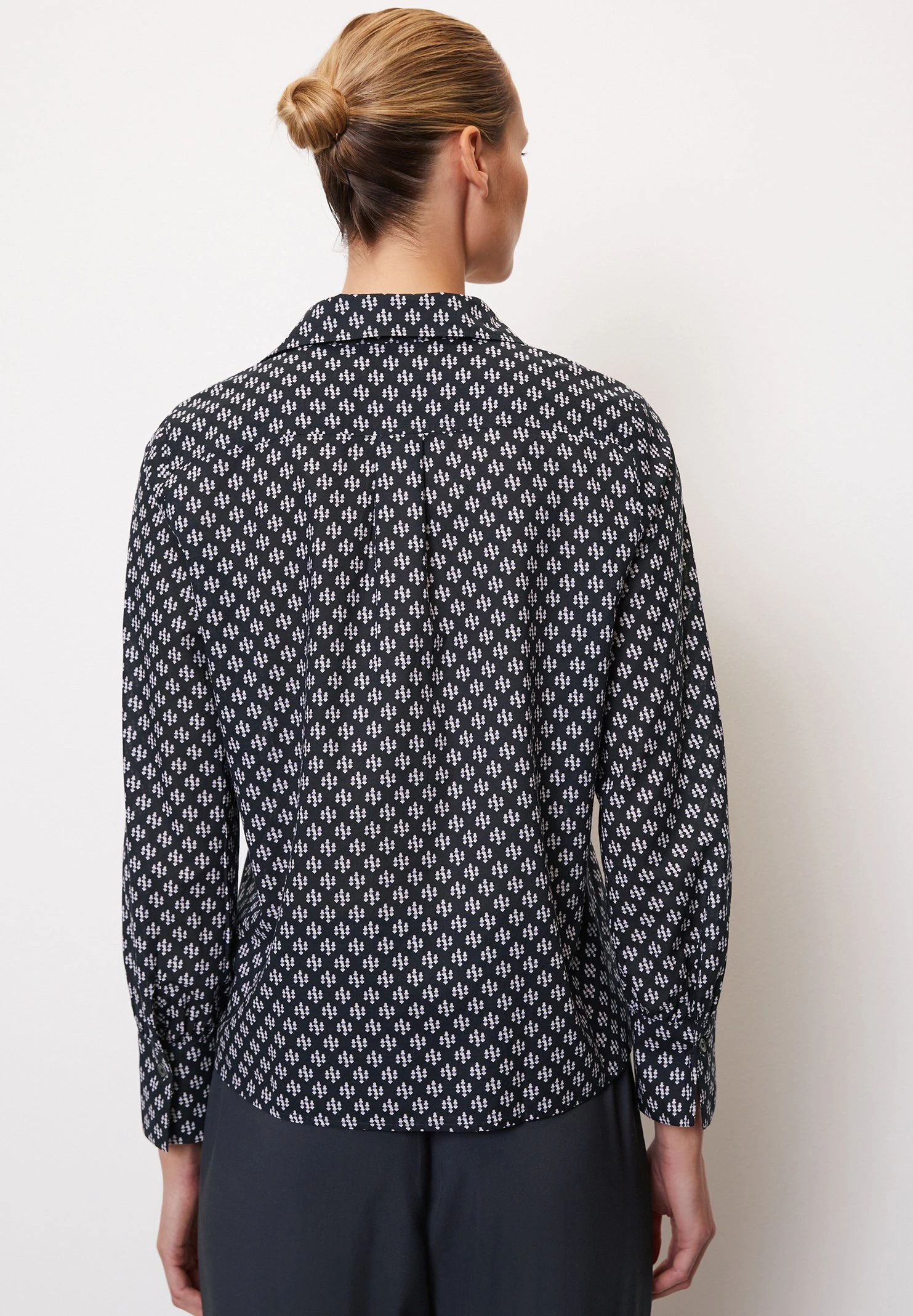 Marc O'Polo Langarm-Regular Mit Allover-Print Aus-To - Overhemdblouse - Black 5 Marc O'Polo Langarm-Regular Mit Allover-Print Aus-To - Overhemdblouse - Black - Afbeelding 3