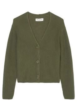 Marc O'Polo V-Neck-Cardigan Cropped Aus Heavy-Weight-Org - Vest - Wild Olive -Marc O'Polo fc20aca3d0d944c08010db3086a3295c