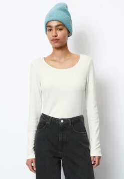 Marc O'Polo DENIM Longsleeve Crewneck Dropneedle Structure Circularity - Longsleeve - Egg White