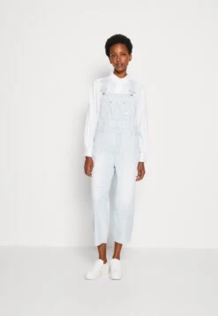 Marc O'Polo DENIM Dungaree Low CrotchBarrel Leg Cropped Length - Tuinbroek - Vintage Light Blue